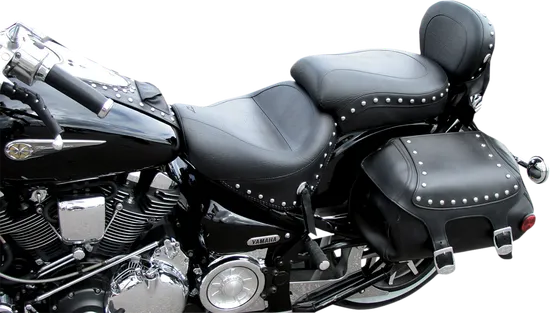 Mustang Black Studded 2 Up Wide Touring 2pc Seat