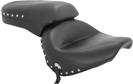 Mustang Black Studded 2 Up Wide Touring 1pc Seat 4