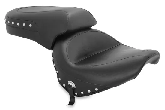 Mustang Black Studded 2 Up Wide Touring 1pc Seat 5