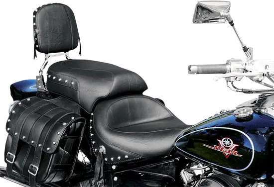Mustang Black Studded 2 Up Wide Touring 1pc Seat 3