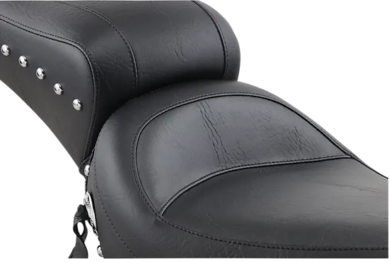 Mustang Black Studded Touring 1pc Seat w Conchos