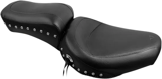 Mustang Black Studded Touring 1pc Seat w Conchos