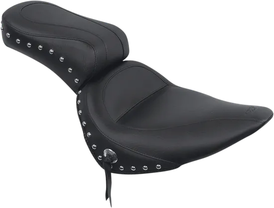 Mustang Black Studded Touring 1pc Seat w Conchos
