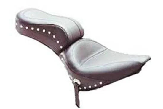 Mustang Black Studded Touring 1pc Seat w Conchos