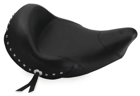 Mustang Black Studded Touring Solo Seat w Conchos