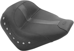 Mustang Black Studded Touring Solo Seat w Leather Inserts