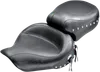 Mustang Black Studded 2 Up Wide Touring 1pc Seat w Conchos