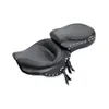 Mustang Black Studded 2 Up Wide Touring 1pc Seat w Conchos