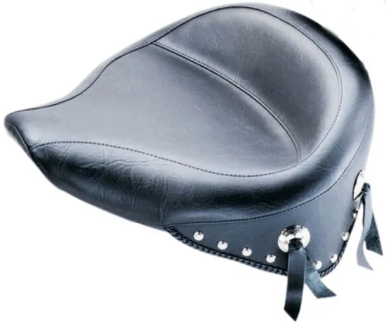 Mustang Black Studded Wide Touring Solo Seat Conchos 1
