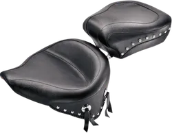 Mustang Black Studded Wide Touring Solo Seat Conchos