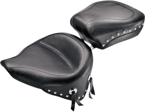 Mustang Black Studded Wide Touring Rear Passenger Pillion Seat
