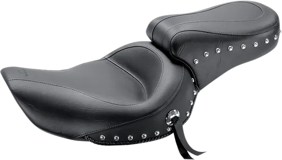 Mustang Black Studded Touring 1pc Seat w Conchos