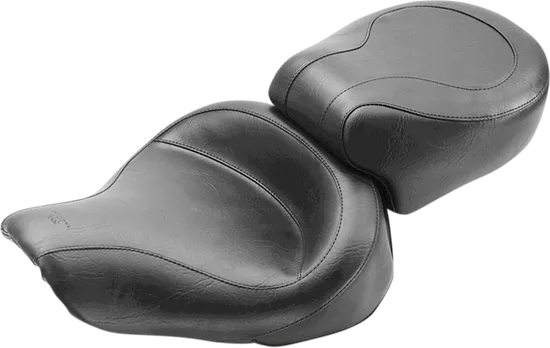 Mustang Black Vinyl 2 Up Wide Touring 1pc Seat