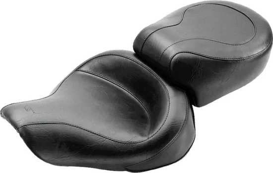 Mustang Black Vinyl 2 Up Wide Touring 1pc Seat