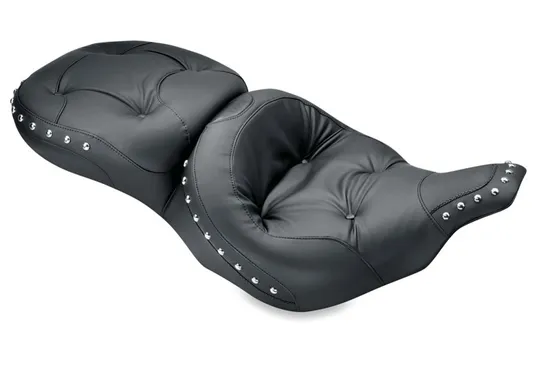 Mustang Black Studded Regal 2 Up Wide Touring Seat
