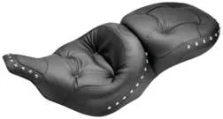 Mustang Black Studded Regal 2 Up Wide Touring Seat