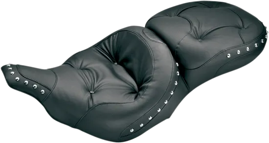 Mustang Black Studded Regal 2 Up Wide Touring Seat