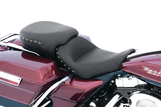 Mustang Black Pearl Studded Touring Solo Driver Seat
