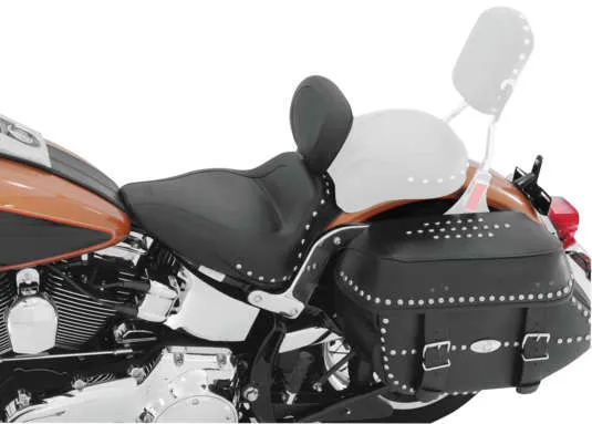 Mustang Black Studded Sport Touring Solo Seat w Backrest