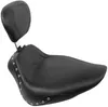 Mustang Black Studded Sport Touring Solo Seat w Backrest