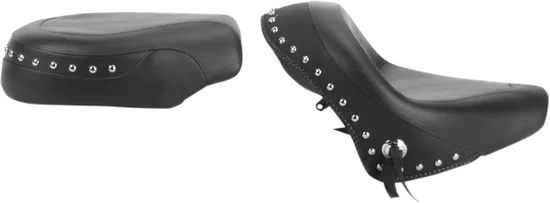 Mustang Black Studded Wide Touring 2pc Seat Conchos