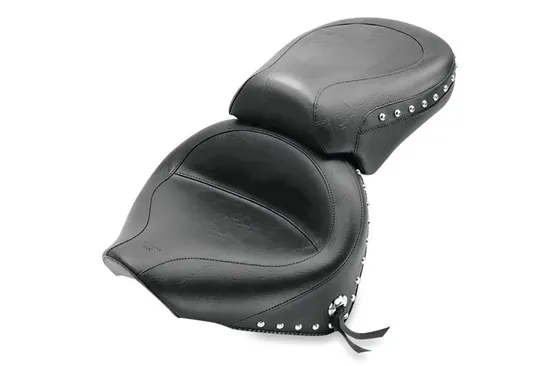 Mustang Black Studded Wide Touring 2pc Seat w Conchos 1