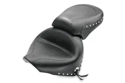 Mustang Black Studded Wide Touring 2pc Seat w Conchos