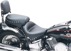 Mustang Black Studded Wide Touring 2pc Seat w Conchos