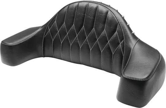 Mustang Black Diamond Stitch Passenger Backrest Pad w Armrest