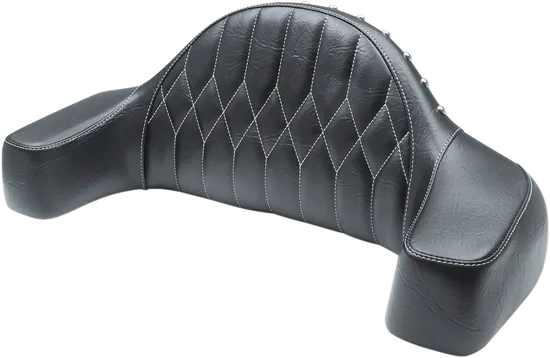 Mustang Black Diamond Stitch Passenger Backrest Pad w Armrest