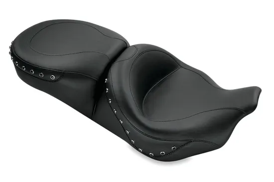 Mustang Black Pearl Studded 2 Up Standard Touring Seat