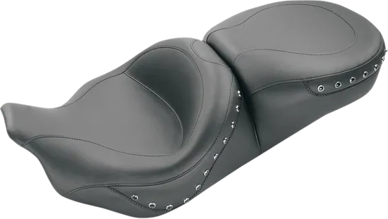 Mustang Black Pearl Studded 2 Up Standard Touring Seat
