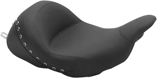 Mustang Black Pearl Studded Lowdown Touring Solo Driver Seat