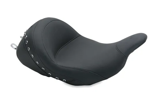 Mustang Black Pearl Studded Lowdown Touring Solo Driver Seat