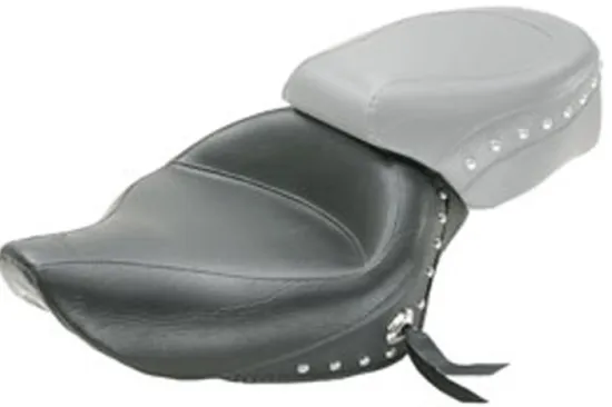 Mustang Black Studded Wide Touring Solo Driver Seat w Conchos