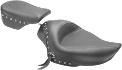 Mustang Black Studded Standard Touring Solo Seat w Conchos