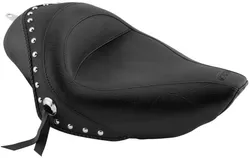 Mustang Black Studded Standard Touring Solo Seat w Conchos