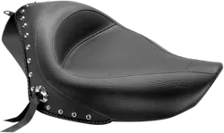 Mustang Black Studded Touring Solo Seat w Conchos