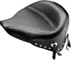 Mustang Black Studded Wide Touring Solo Driver Seat w Conchos