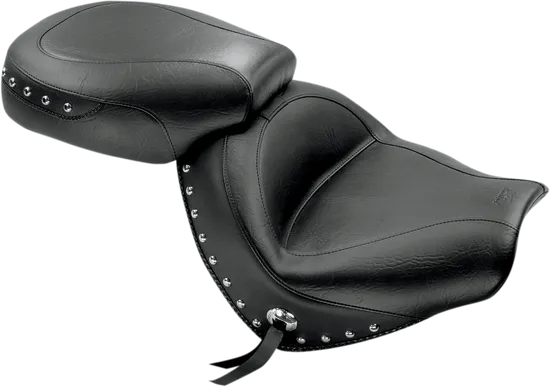 Mustang Black Studded Wide Touring 2pc Seat w Conchos 1