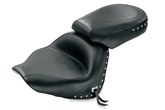 Mustang Black Studded Wide Touring 2pc Seat w Conchos 2