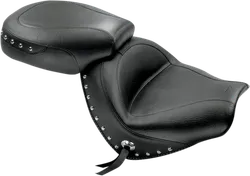 Mustang Black Studded Wide Touring 2pc Seat w Conchos