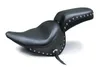 Mustang Black Studded Wide Touring Solo Driver Seat w Conchos