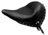 Mustang Black Studded Wide Touring Solo Driver Seat w Conchos