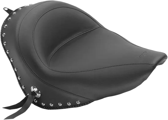 Mustang Black Studded Touring Solo Seat w Conchos 1
