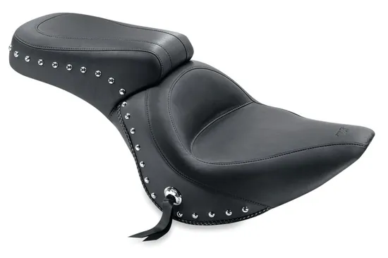 Mustang Black Studded Touring 1pc Seat w Conchos