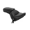 Mustang Black Studded 2 Up Wide Touring 1pc Seat w Conchos