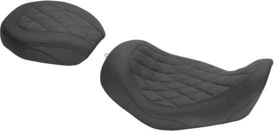 Mustang Black Diamond Stitch Wide Tripper Front Solo Driver Seat