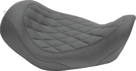 Mustang Black Diamond Stitch Wide Tripper Front Solo Driver Seat