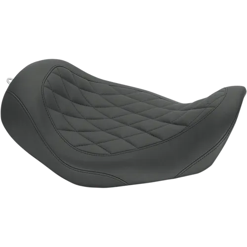 Mustang Black Diamond Stitch Wide Tripper Front Solo Driver Seat